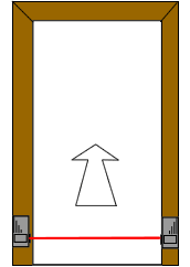 Infra Red Beam Sensor Mounted Across A Standard Doorway